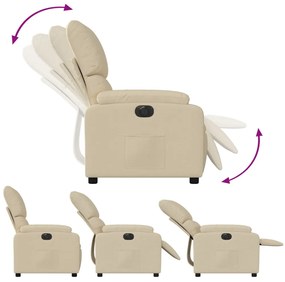 vidaXL Πολυθρόνα Ανακλινόμενη Ηλεκτρική Κρεμ Υφασμάτινη