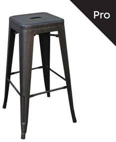 RELIX Σκαμπό Bar-Pro H.67cm, Στοιβαζόμενο, Μέταλλο Βαφή Antique Black 43x43 H.67cm Ε5193,10