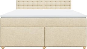 vidaXL Κρεβάτι Boxspring με Στρώμα Κρεμ 180x200 εκ. Υφασμάτινο