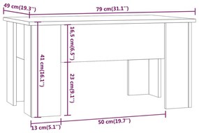 Τραπεζάκι Σαλονιού Καφέ Δρυς 79x49x41 εκ. Επεξεργασμένο Ξύλο - Καφέ