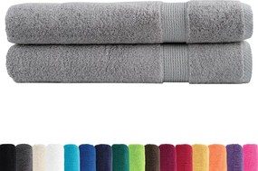 vidaXL Πετσέτες Premium SOLUND 2 τεμ. Γκρι 100x200 εκ. 600 γρ./μ²