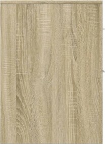 vidaXL Ντουλάπι Μπάνιου Στενό με Ροδάκια Sonoma Δρυς Επεξ. Ξύλο