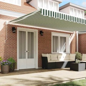 vidaXL Αναδιπλούμενη τέντα Πράσινο και Λευκό 500 x 300 εκ