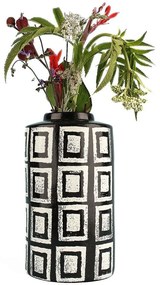 Βάζο 697ELD1209 Φ13x23cm Black-White Aberto Design Ceramic