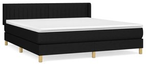 vidaXL Κρεβάτι Boxspring με Στρώμα Μαύρο 160x200 εκ. Υφασμάτινο