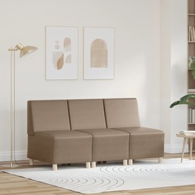 vidaXL Καναπέδες 3 pcs Καπουτσίνο 55 x 74 x 82 εκ. Τεχνητό δέρμα