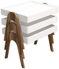 Ζιγκόν Roma (Σετ 3Τμχ) 845HCT2824 53,6x40x64cm Walnut-White