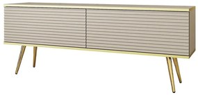 Έπιπλο Τηλεόρασης Oro P_ORO_STV_BZ_MDF_GL 135x32x53cm Beige-Gold