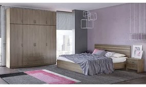 Savvidis Furniture Σετ Κρεβατοκάμαρας 4τμχ (κρεβάτι για στρώμα 140x190, 2 κομοδίνα και ντουλάπα) N1 Μόκα Μελαμίνη BEST-8080302