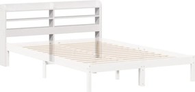 vidaXL Κεφαλάρι με Ράφια Λευκό 150 εκ. από Μασίφ Ξύλο Πεύκου