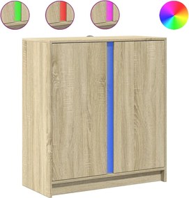 vidaXL Ντουλάπι με Φώτα LED Sonoma Δρυς 77x34x85εκ Επεξεργασμένο Ξύλο