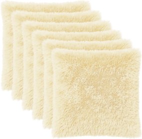 vidaXL Κάλυμμα Μαξιλαριού 6 pcs HEERLEN Κρεμ 80 x 80 cm PV Φλίς