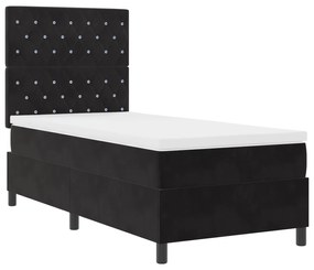 vidaXL Κρεβάτι Box Spring  με στρώμα Μαύρο 100x200 εκ. Βελούδο
