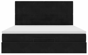 vidaXL Οθωμανικό κρεβάτι με στρώματα Μαύρο 160x200cm Velvet