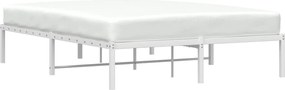 vidaXL Πλαίσιο Κρεβατιού Λευκό 135 x 190 εκ. Μεταλλικό