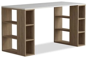 Working Table Colmar in white - dark oak 140x60x75cm 140x60x75 εκ.