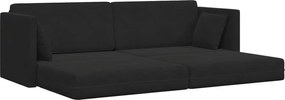vidaXL Καναπές-κρεβάτι δαπέδου Μαύρο 213 x 70 x 77 εκ Βελούδο