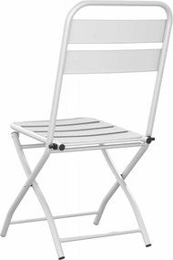 vidaXL Πτυσσόμενη Καρέκλα Κήπου 2 pcs Λευκό 42 x 52 x 82εκ