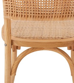 Καρέκλα LIBERTY Ξύλινη με Πλέξη Rattan Φυσικό 49x54x89 εκ. 49x54x89 εκ.