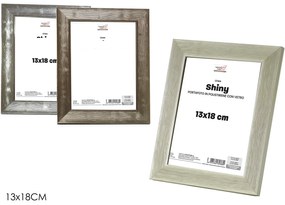 Κορνίζα Shiny Ασημί/Γκρι/Χρυσό Πολυστυρένιο/Γυαλί 13x18cm Σε 3 Χρώματα