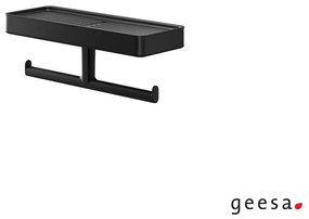 Χαρτοθήκη Διπλή με Εταζέρα 28cm Black Matt Geesa by Tiger 800240-400