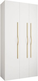 Ντουλάπα Como II 120 Τρίφυλλη-Λευκό - Χρυσό