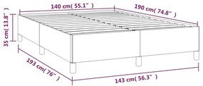 Πλαίσιο Κρεβατιού Μπλε 140 x 190 εκ. Υφασμάτινο - Μπλε