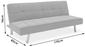 Καναπές-κρεβάτι Travis pakoworld 3θέσιος ύφασμα γκρι 175x83x74εκ