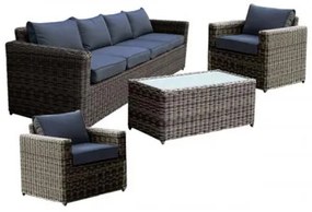 ARIZONA Set Σαλόνι 4θέσιου 4mmHalfRound Wicker Grey/Brown Τραπεζάκι+Καναπ.4θέσ+2 Πολυθ Ε6734,04