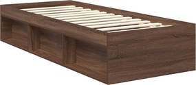 vidaXL Σκελετός Κρεβατιού Καφέ δρυς 75 x 190 cm Επεξεργασμένο ξύλο