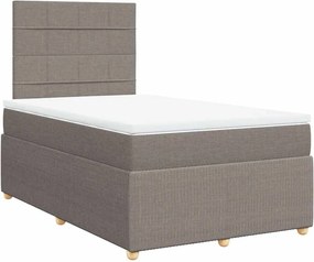 vidaXL Κρεβάτι Boxspring με Στρώμα Taupe 120x190 εκ. Υφασμάτινο