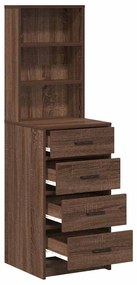 vidaXL Highboard Καφέ δρυς 40 x 41 x 135 εκ. Επεξεργασμένο ξύλο