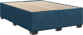vidaXL Κρεβάτι Boxspring με Στρώμα Μπλε 140x190 εκ. Βελούδινο