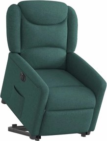 vidaXL Πολυθρόνα Ηλεκ. Ανακλ. Ανύψωση Σκ. Πράσινο Υφασμάτινη