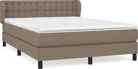 vidaXL Κρεβάτι Boxspring με Στρώμα Taupe 140x190 εκ. Υφασμάτινο