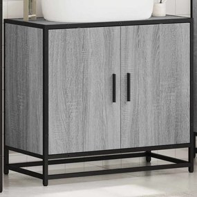 vidaXL Ντουλάπι νιπτήρα μπάνιου γκρι Sonoma 65x33x60 cm