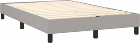 vidaXL Κρεβάτι Boxspring με Στρώμα &amp; LED Αν.Γκρι 120x190εκ. Υφασμάτινο