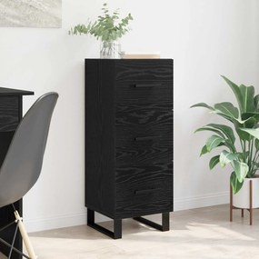 vidaXL Πλαϊνό γραφείο με συρτάρι Μαύρη Οξυά 34,5 x 34 x 90 εκ.