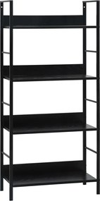 vidaXL Ραφιέρα 4 Επιπέδων Μαύρη 60x27,6x124,5 εκ. Επεξεργασμένο Ξύλο