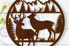 Intra απο ξύλο plywood 3mm-4mm πάχος - Πινακίδα Deer Wall Art, Δίασταση 40x50 cm INTRAFABR-111388582