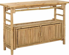 vidaXL Τραπέζι κονσόλας με ράφι Φυσικό 110 x 35 x 75 cm Μπαμπού