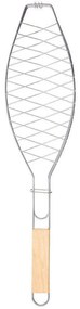 Σχάρα Ψησίματος Ψαριού Barbeque 01-14674 33x14cm Silver-Natural Estia Metal,Wood