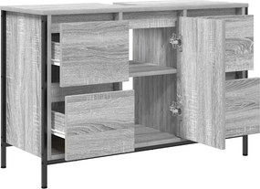 vidaXL ντουλάπι νιπτήρα με συρτάρια γκρι Sonoma 90x34,5x60 εκ.