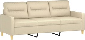 vidaXL Πολυθρόνες Σετ 4 Τεμαχίων Κρεμ από Ύφασμα με Μαξιλάρια