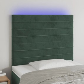 Κεφαλάρι Κρεβατιού LED Σκούρο Πράσινο 100x5x118/128 εκ. 3122609