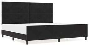 vidaXL Σκελετός Κρεβατιού με κεφαλάρι Μαύρο 200 x 200 cm Βελούδο