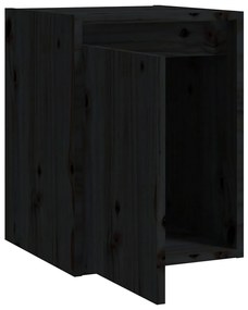 Ντουλάπι Τοίχου Μαύρο 30 x 30 x 40 εκ. από Μασίφ Ξύλο Πεύκου - Μαύρο