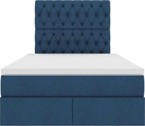vidaXL Κρεβάτι με αποθηκευτικό χώρο και στρώμα Μπλε 120 x 190 cm