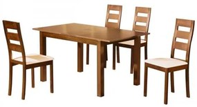 MILLER Set Τραπεζαρία Honey Oak/PVC Εκρού Τρ.120+30x80x74/Καρ.45x52x97 Ε781,1S