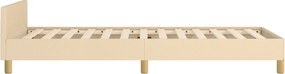 vidaXL Πλαίσιο κρεβατιού χωρίς στρώμα Κρέμα 80x200 cm Ύφασμα